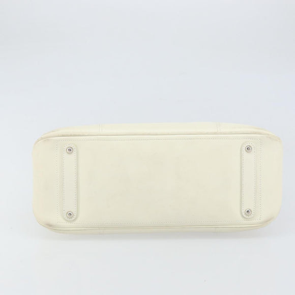 Salvatore Ferragamo Hand Bag Leather White Silver Auth BA9927