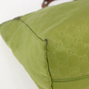 GUCCI GG Nylon Tote Bag LIme Green 282439 Auth BA9930-11