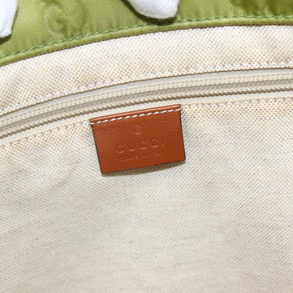 GUCCI GG Nylon Tragetasche Limettengrün 282439 Auth BA9930