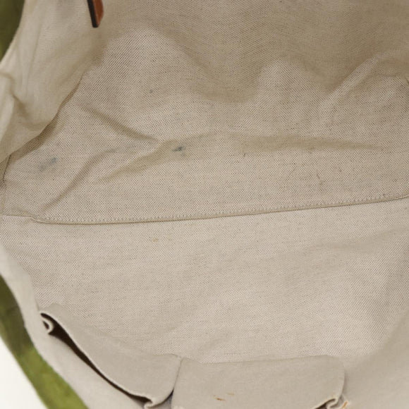 GUCCI GG Nylon Tote Bag LIme Green 282439 Auth BA9930