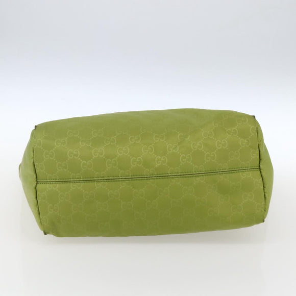 GUCCI GG Nylon Tote Bag LIme Green 282439 Auth BA9930