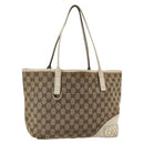 GUCCI GG Canvas Tote Bag Beige Gold 169946 Auth BA9932-1