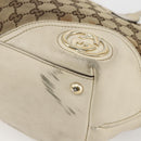 GUCCI GG Canvas Tote Bag Beige Gold 169946 Auth BA9932-9