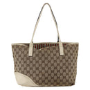 GUCCI GG Canvas Tote Bag Beige Gold 169946 Auth BA9932-2