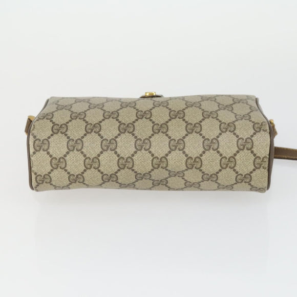 GUCCI GG Supreme Web Sherry Line Bag PVC Beige Gold 89 02 018 Auth BA9939