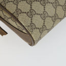GUCCI GG Supreme Web Sherry Line Bag PVC Beige Gold 89 02 018 Auth BA9939-14