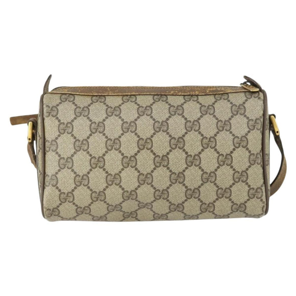 GUCCI GG Supreme Web Sherry Line Bag PVC Beige Gold 89 02 018 Auth BA9939