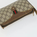 GUCCI GG Supreme Web Sherry Line Bag PVC Beige Gold 89 02 018 Auth BA9939-6
