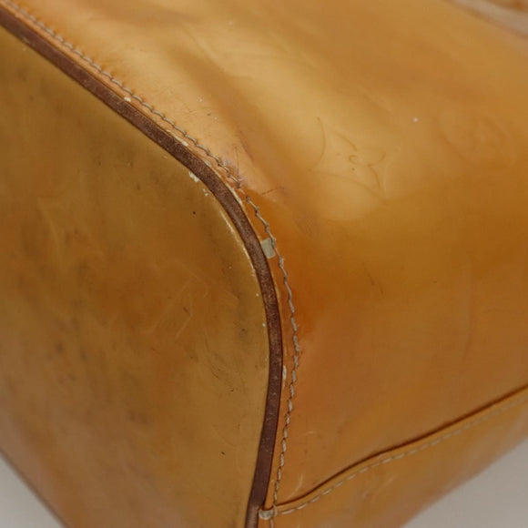LOUIS VUITTON Monogram Vernis Houston Hand Bag Jaune M91121 LV Auth BA994