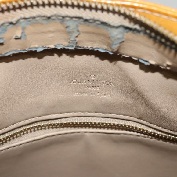 LOUIS VUITTON Monogram Vernis Houston Hand Bag Jaune M91121 LV Auth BA994