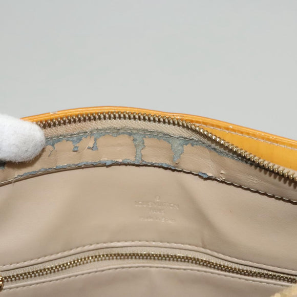 LOUIS VUITTON Monogram Vernis Houston Hand Bag Jaune M91121 LV Auth BA994
