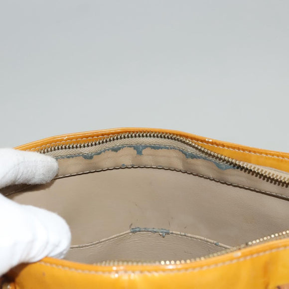 LOUIS VUITTON Monogram Vernis Houston Hand Bag Jaune M91121 LV Auth BA994