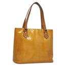 LOUIS VUITTON Monogram Vernis Houston Hand Bag Jaune M91121 LV Auth BA994-1