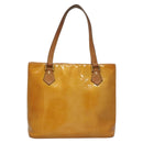 LOUIS VUITTON Monogram Vernis Houston Hand Bag Jaune M91121 LV Auth BA994-13
