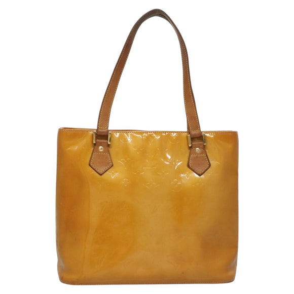 LOUIS VUITTON Monogram Vernis Houston Hand Bag Jaune M91121 LV Auth BA994