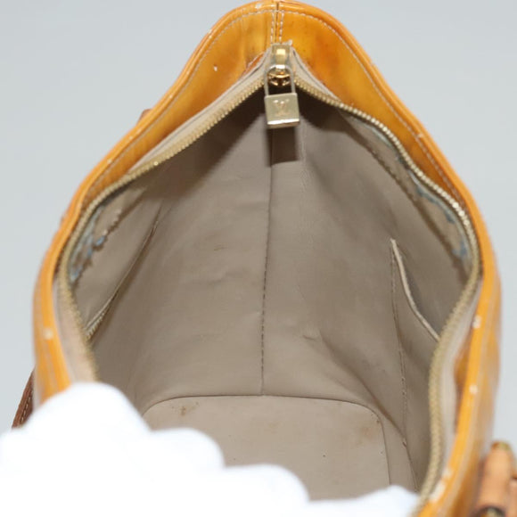 LOUIS VUITTON Monogram Vernis Houston Hand Bag Jaune M91121 LV Auth BA994