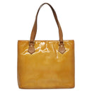 LOUIS VUITTON Monogram Vernis Houston Hand Bag Jaune M91121 LV Auth BA994-2