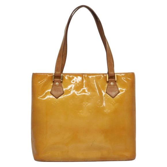 LOUIS VUITTON Monogram Vernis Houston Hand Bag Jaune M91121 LV Auth BA994