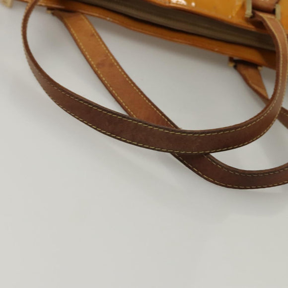 LOUIS VUITTON Monogram Vernis Houston Hand Bag Jaune M91121 LV Auth BA994