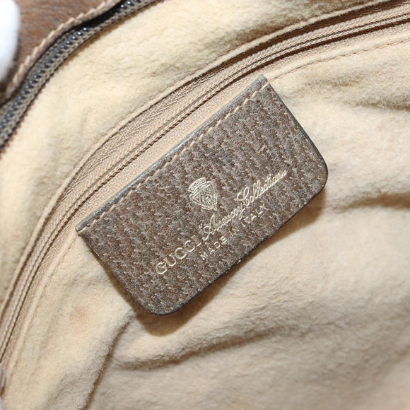 GUCCI GG Supreme Shoulder Bag PVC Beige Gold Auth BA9940