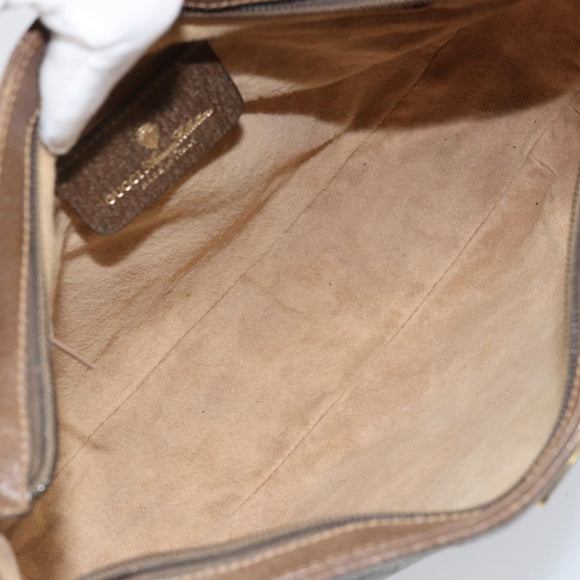 GUCCI GG Supreme Shoulder Bag PVC Beige Gold Auth BA9940