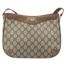 GUCCI GG Supreme Shoulder Bag PVC Beige Gold Auth BA9940-13