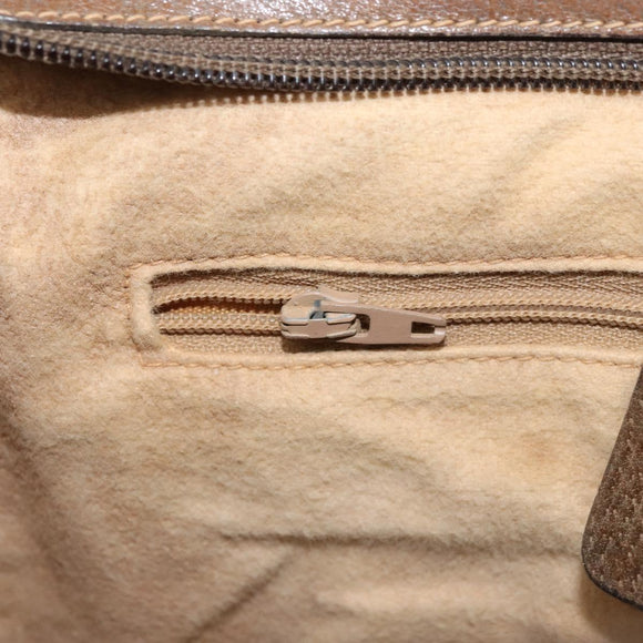 GUCCI GG Supreme Shoulder Bag PVC Beige Gold Auth BA9940