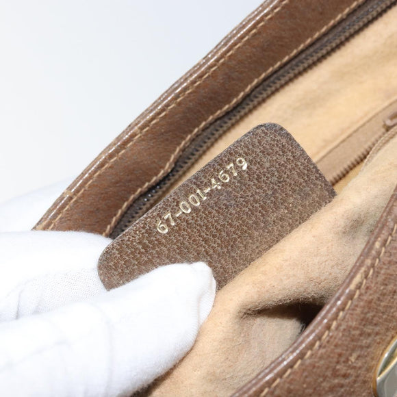 GUCCI GG Supreme Shoulder Bag PVC Beige Gold Auth BA9940