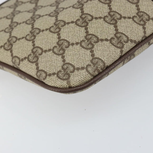 GUCCI GG Supreme Web Sherry Line Bag PVC Beige Gold 904 02 047 Auth BA9941