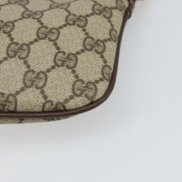 GUCCI GG Supreme Web Sherry Line Bag PVC Beige Gold 904 02 047 Auth BA9941