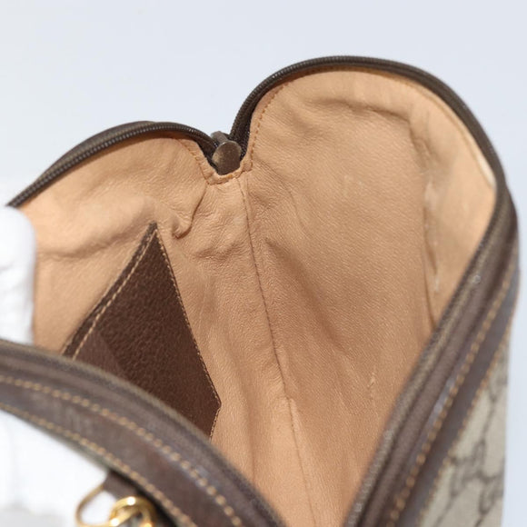 GUCCI GG Supreme Web Sherry Line Bag PVC Beige Gold 904 02 047 Auth BA9941