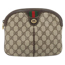 GUCCI GG Supreme Web Sherry Line Bag PVC Beige Gold 904 02 047 Auth BA9941-13