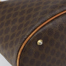 CELINE Macadam Canvas Tote Bag PVC Leather Brown Gold Auth BA9942-11