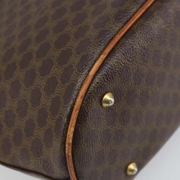 CELINE Macadam Canvas Tragetasche PVC Leder Braun Gold Auth BA9942