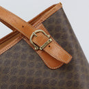 CELINE Macadam Canvas Tote Bag PVC Leather Brown Gold Auth BA9942-14