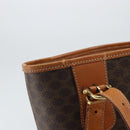 CELINE Macadam Canvas Tote Bag PVC Leather Brown Gold Auth BA9942-16