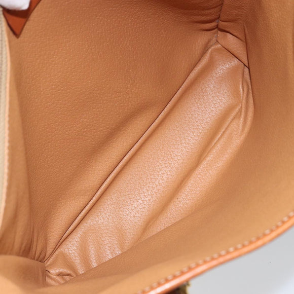 CELINE Macadam Canvas Tote Bag PVC Leather Brown Gold Auth BA9942