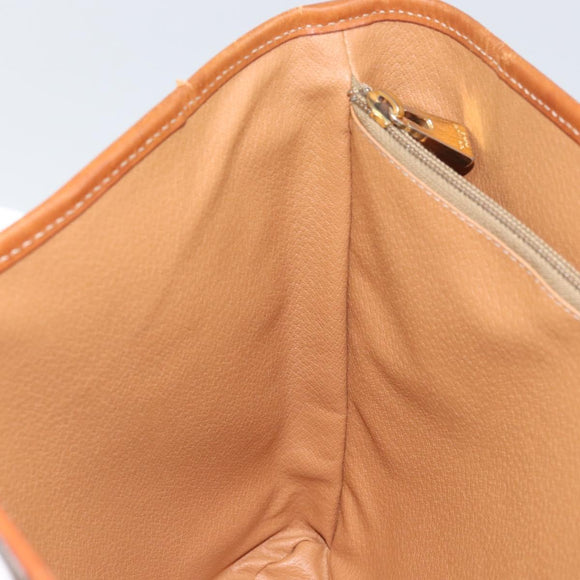 CELINE Macadam Canvas Tote Bag PVC Leather Brown Gold Auth BA9942