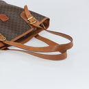 CELINE Macadam Canvas Tote Bag PVC Leather Brown Gold Auth BA9942-7