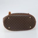 CELINE Macadam Canvas Tote Bag PVC Leather Brown Gold Auth BA9942-9