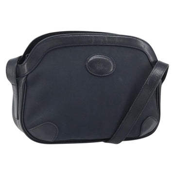 Burberrys Shoulder Bag Leather Navy Gold Auth BA9943