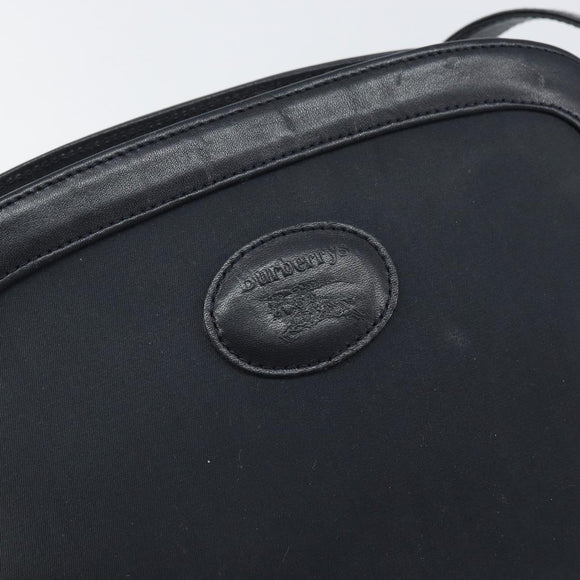 Burberrys Shoulder Bag Leather Navy Gold Auth BA9943