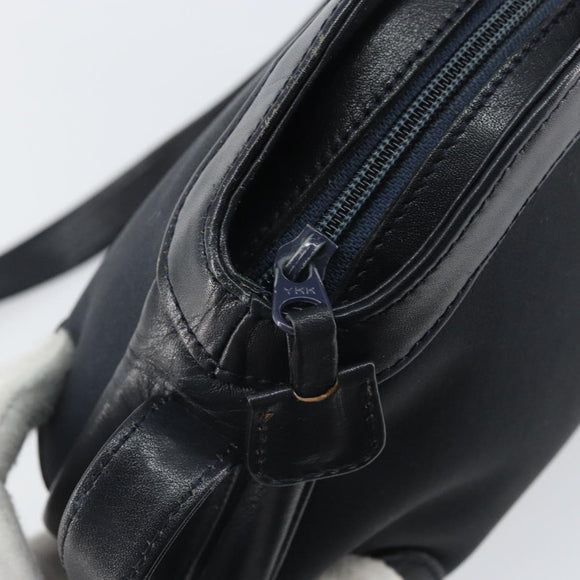 Burberrys Shoulder Bag Leather Navy Gold Auth BA9943