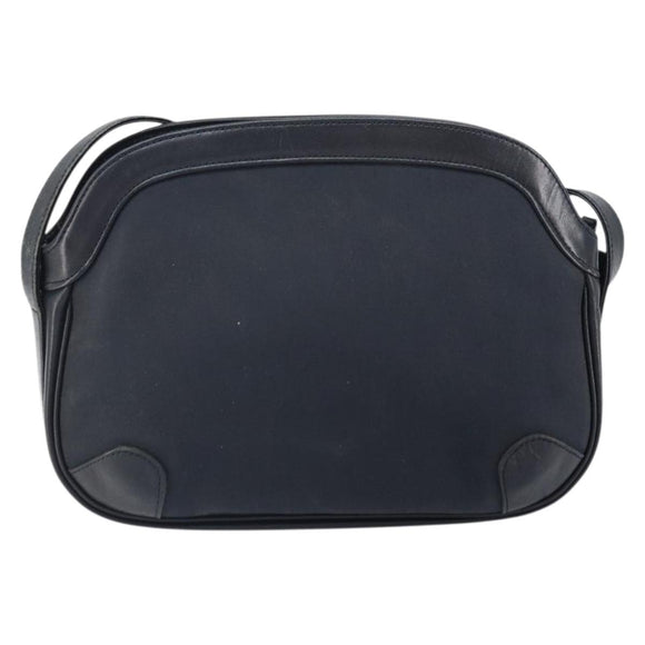 Burberrys Shoulder Bag Leather Navy Gold Auth BA9943