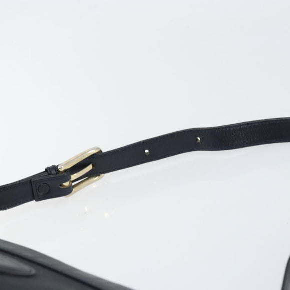 Burberrys Shoulder Bag Leather Navy Gold Auth BA9943