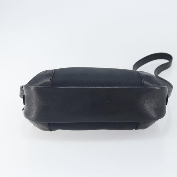 Burberrys Shoulder Bag Leather Navy Gold Auth BA9943