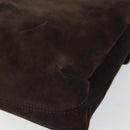 Salvatore Ferragamo Gancini Shoulder Bag Suede Brown Gold Auth BA9944-15