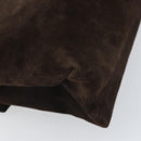 Salvatore Ferragamo Gancini Shoulder Bag Suede Brown Gold Auth BA9944-16