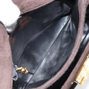 Salvatore Ferragamo Gancini Shoulder Bag Suede Brown Gold Auth BA9944-11