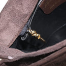 Salvatore Ferragamo Gancini Shoulder Bag Suede Brown Gold Auth BA9944-21